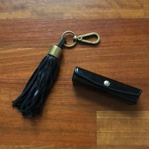 🌵Black Fringe Keychain and Lipstick Case